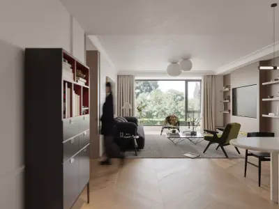 Modern living room dining room interior scenes 460 3D model