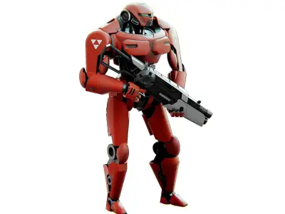 BATTLE DROID Z-8000 Rigged for Unreal Engine - Unity - MIXAMO 3D model