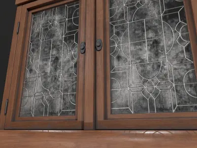 Window frame Low-poly 3D model