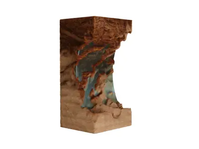 Modern artistic curved wood and resin Wall panel Module 3D model