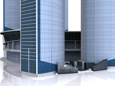 ETIHAD TOWER 3d Model  Low Poly Low-poly 3D model