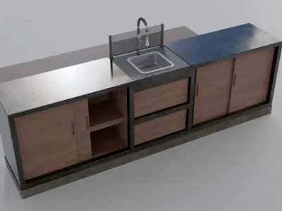 Kitchen countertop islands collection 3D model
