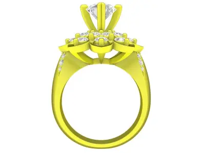 A6701 Luxury Flower Diamond Women Ring 3D print model
