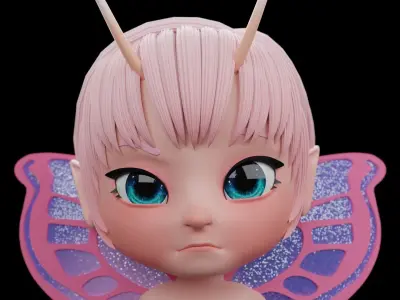 Cartoon Fairy - Fully Rigged Low-poly 3D model