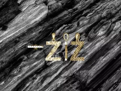Z Letter Alphabet Tiles Texture Pendant 3D Print Model 3D print model