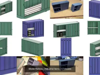 Model Railway - Industrial Items 3D Model Collection