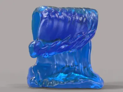 Waves 3 glass sculpture 3D print model