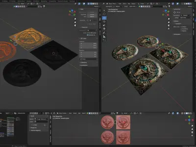 3D model and PBR textures of an ancient alien mosaic Low-poly 3D model