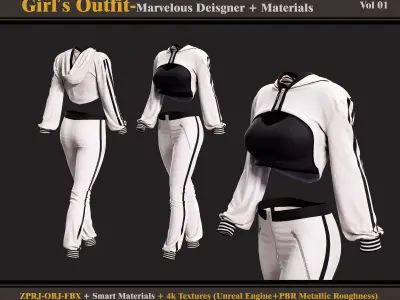 Girl outfit 01-jprj-fbx-obj-materials 3D model