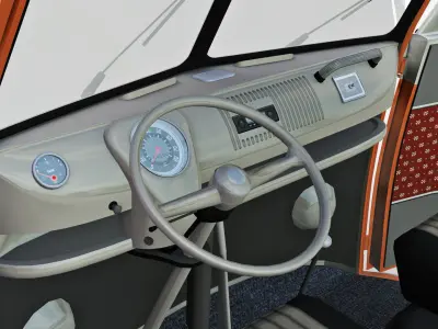 Camper Van Type 2 luggage  Low-poly 3D model