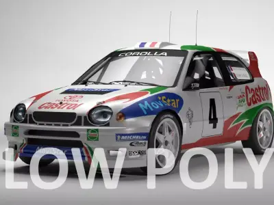 Toyota Corolla WRC Low Poly Low-poly 3D model