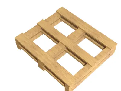 wooden pallet seat  Low-poly 3D model