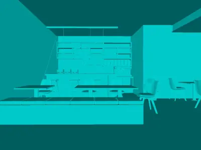 Restaurant Interior 3D Model Low-poly 3D model