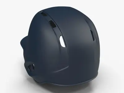 Baseball Helmet Two Sided Deep Blue Matte Low-poly 3D model