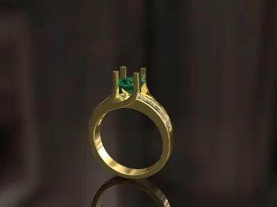 Simple and elegant diamond ring 3D print model