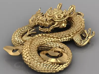 Dragon Pendant 3D print model 10
