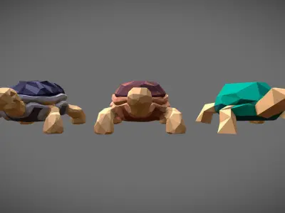 Low Poly Tortoise Pack Low-poly 3D model