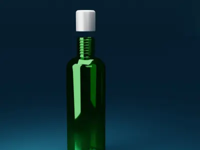 Transparent Plastic and glass White Clear  Bottle Free 3D model