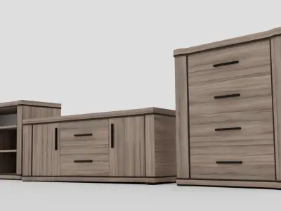 Pack  2Tv cabinet - commode 3D model