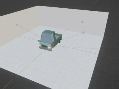 Cartoon Low Poly Car 03 Low-poly 3D model