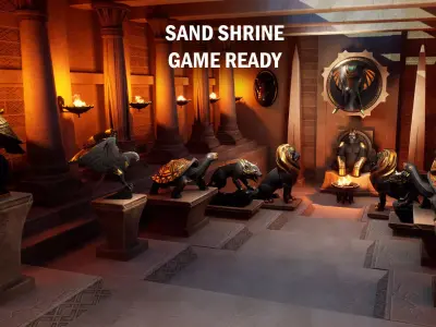 Sand shrine Low-poly 3D model