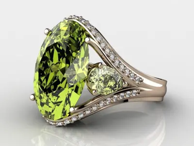 Exquisite Gemstone Rings 3D print model