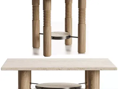 Revival Square and Round coffee Table  3D model