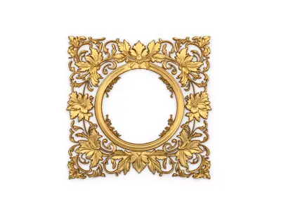 Plaster decorative frame ornament 01 3D model