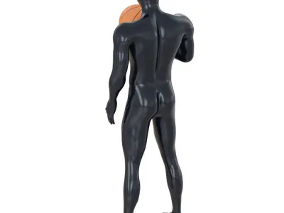 Abstract mannequin with basketball ball 156 3D model