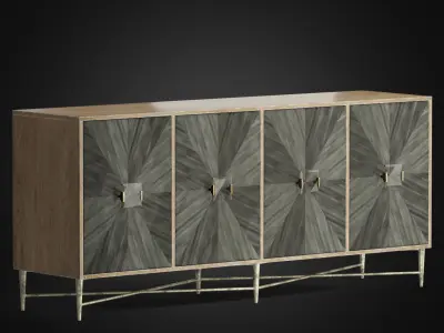 Melange Zola Four-Door Credenza 3D model