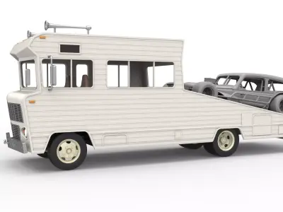 Vintage Transporter truck for Race car Version 7 Scale 1 to 25 3D print model