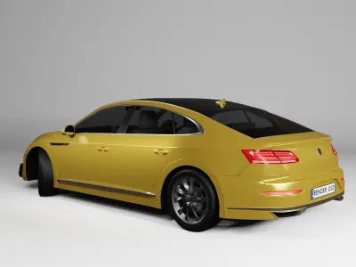 VW Arteon R-line 2017 3D Model Low-poly 3D model