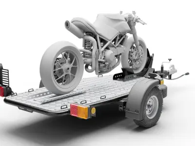 Motorcycle trailer 3D model