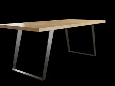 Table wooden 15 Low-poly 3D model
