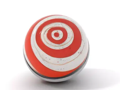 Orange Striped Knob model pack Low-poly 3D model