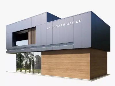 car dealership Low-poly 3D model