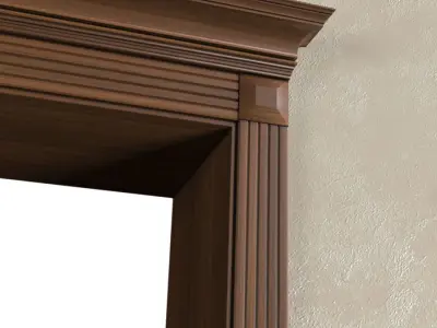  Wood Doorway Door Portal wall Paneling 3D model