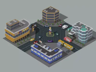 circular motion Low-poly 3D model