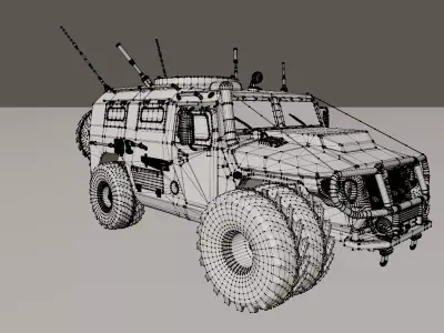 Armored Off-Road Tactical Vehicle Low-poly 3D model