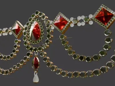 Belly Golden jewellery 3D Model Low-poly 3D model