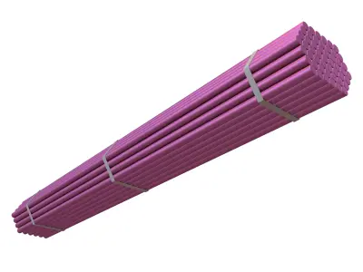 Steel Round Bars v1 004 Low-poly 3D model
