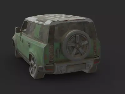 Abandoned Car - Land Rover Defender Low-poly 3D model