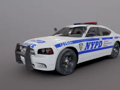 Dodge Charger NewYork police car Low-poly 3D model