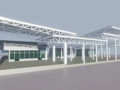 Showroom Service Center And Warehouse 3D model