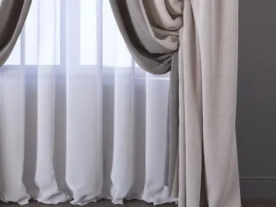Set 100 Curtains 3D model
