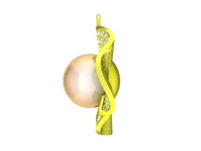 A4706 Luxury Diamond Pearl Pendant 3D print model