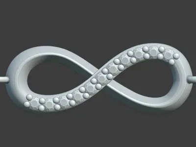 Infinity pendand with diamonds 3D print model