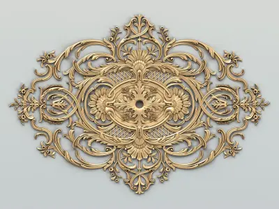 Carved decor central 042 3D model