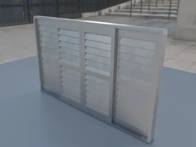 Metal Window - Aluminum - Veneziana Janela de metal Low-poly 3D model
