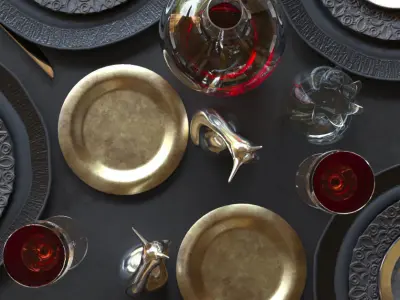 Black and gold service 3D model